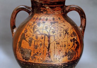 Rhodian Style Amphora Depicting the Picking of Grapes by Greek